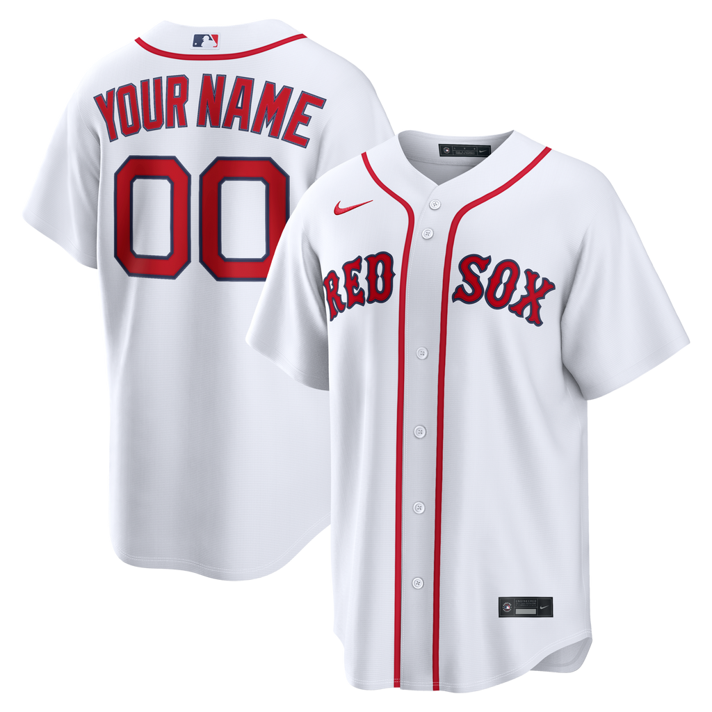 Boston Red Sox Nike White Home Replica Custom Jersey