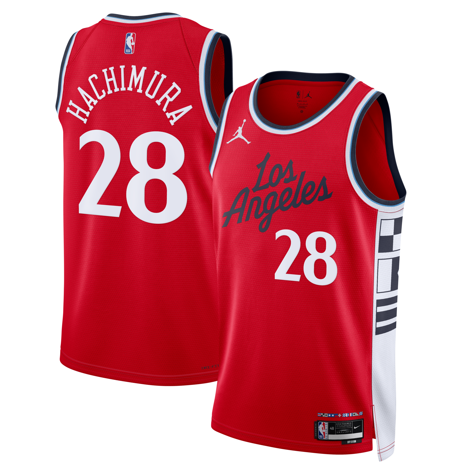 LA Clippers Jordan Brand Statement Edition Swingman Jersey - Red - Rui Hachimura -