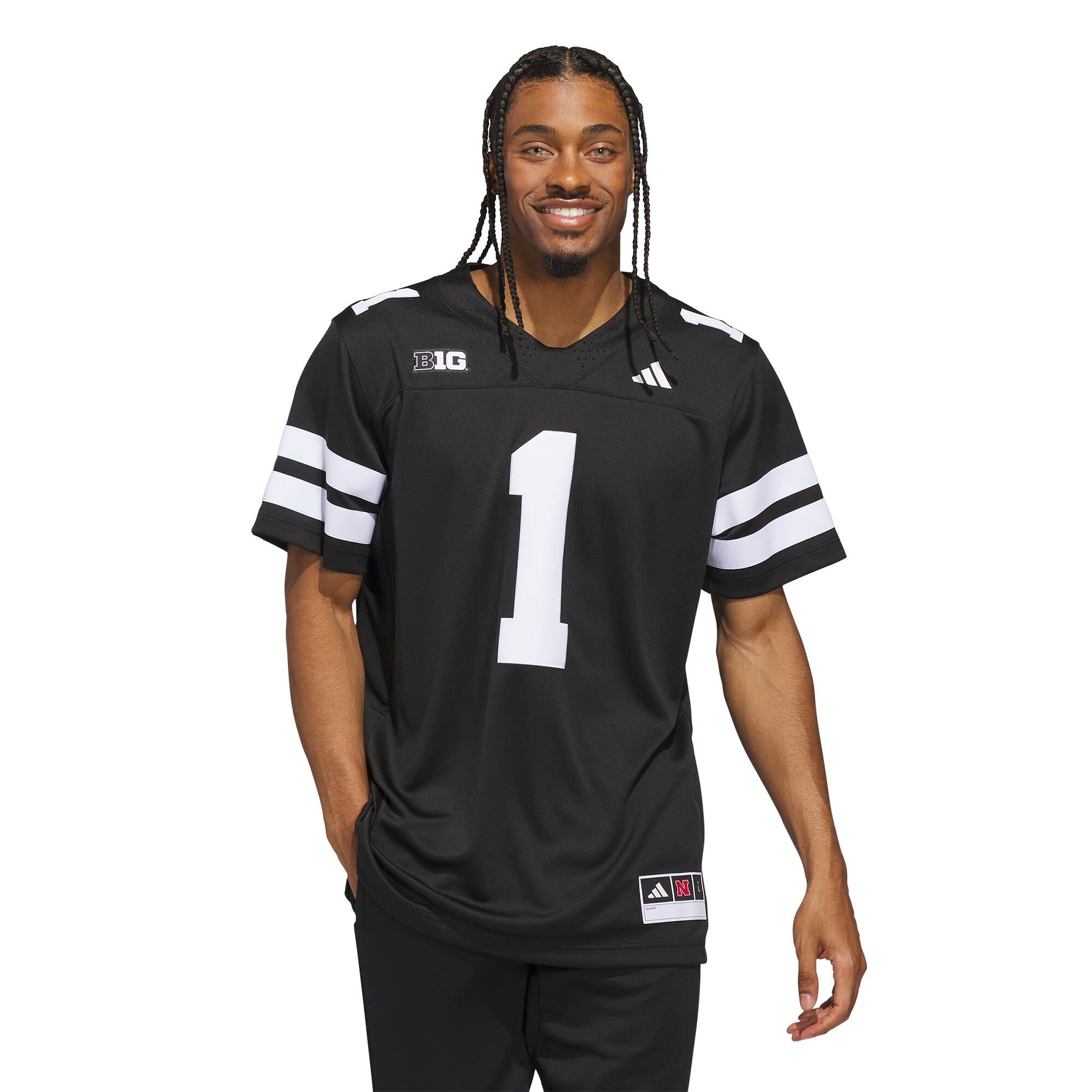 adidas #1 Black Nebraska Huskers Alternate Premier Jersey