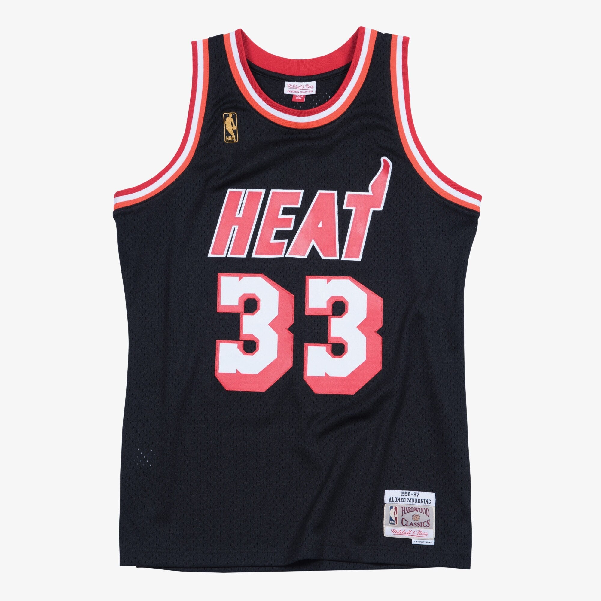 Mitchell & Ness Alonzo Mourning Black Miami Heat Hardwood Classics Swingman Jersey
