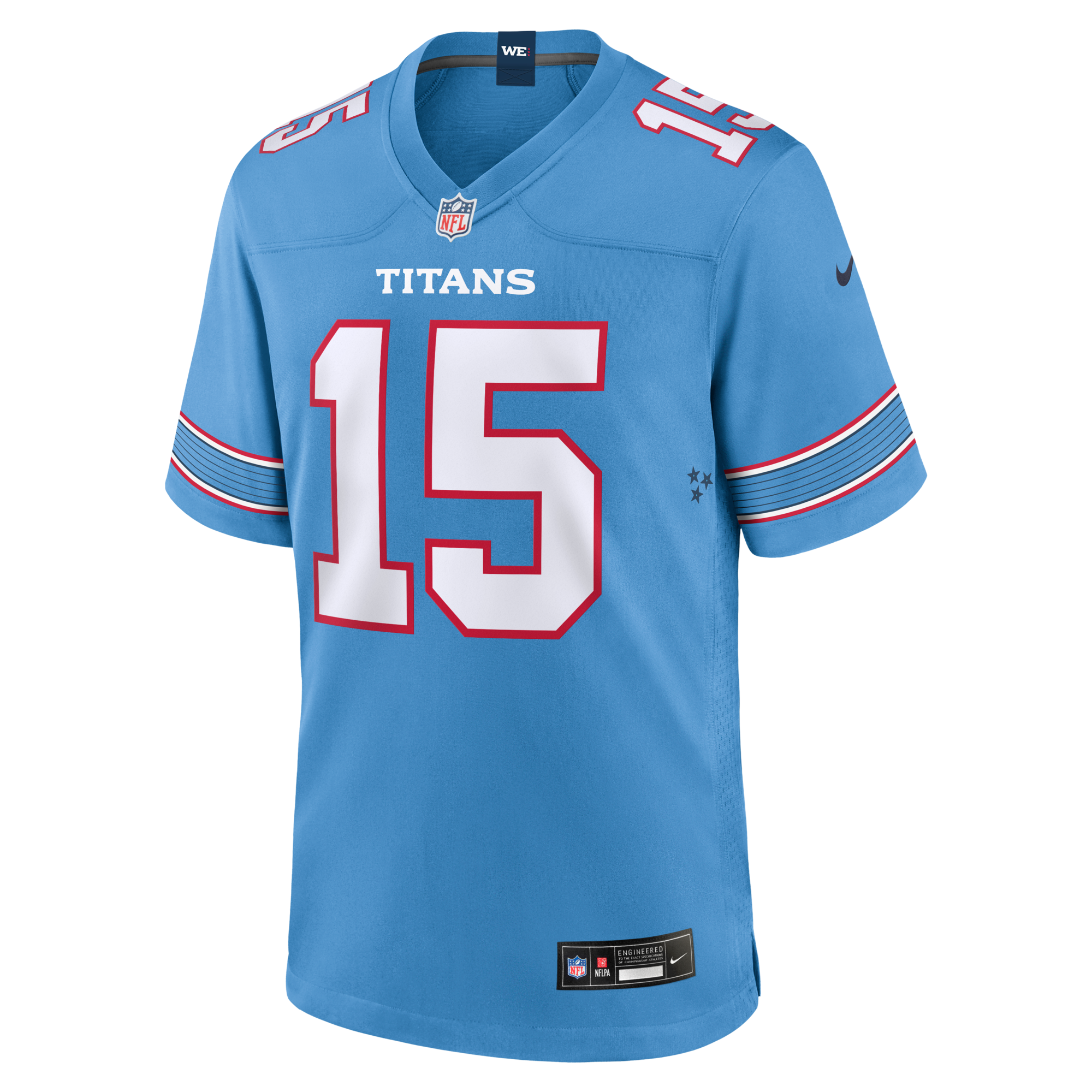 Tennessee Titans Keldric Faulk Nike Light Blue 2026 NFL Draft First Round Pick No.31 Game Jersey