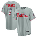 Fourth of July Philadelphia Phillies Trea Turner Nike Gray USA 250 Stadium Jersey